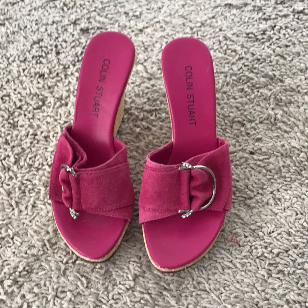 Collins Stuart fuchsia, cork wedges